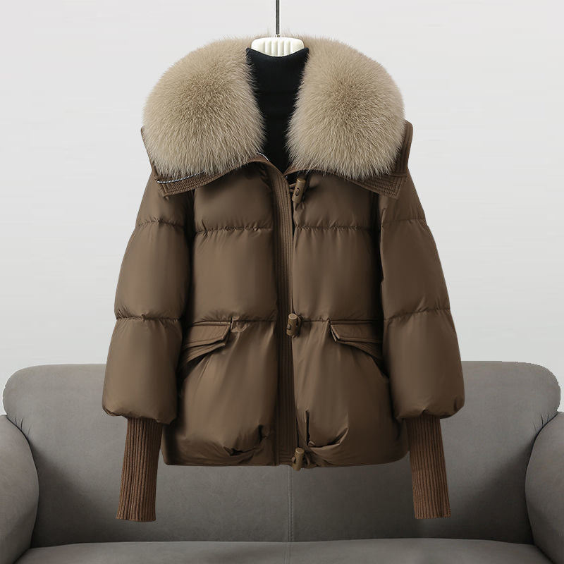Doudoune Femme Matelassée Chic avec Col en Fourrure 2