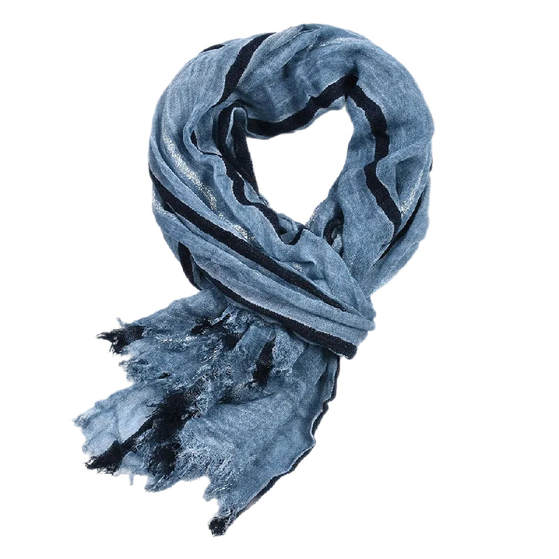 Écharpe Femme Chic avec Fils Dorés 0