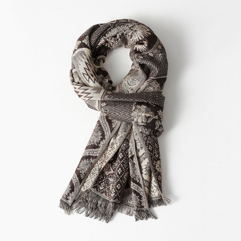 Écharpe en Jacquard avec Motifs Contrastés 1