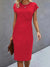 Robe Femme Midi Élégante En Tissu Léger à Encolure Ronde-4