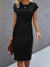 Robe Femme Midi Élégante En Tissu Léger à Encolure Ronde-1