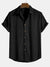 Variant image for Chemise d'Été Homme Coton Léger Manches Retroussables Beige Noir Turquoise-4