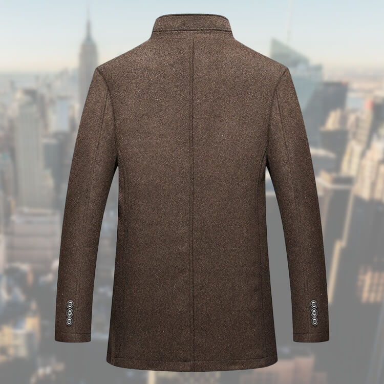 Manteau Hiver Homme Long Design Élégant Tissu Premium-6