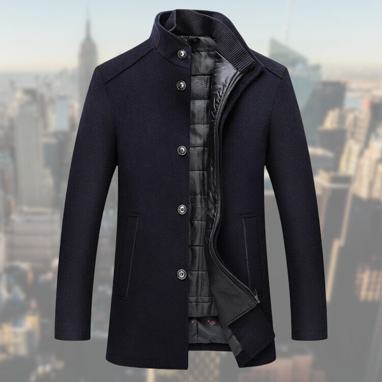 Variant image for Manteau Hiver Homme Long Design Élégant Tissu Premium-13