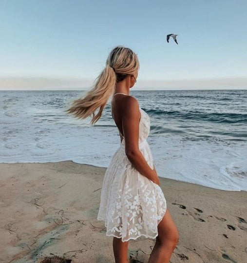 Robe de Cocktail Femme Élégante en Tissu Réseau avec Broderie de Fleurs-3