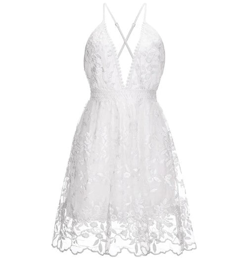 Robe de Cocktail Femme Élégante en Tissu Réseau avec Broderie de Fleurs-5