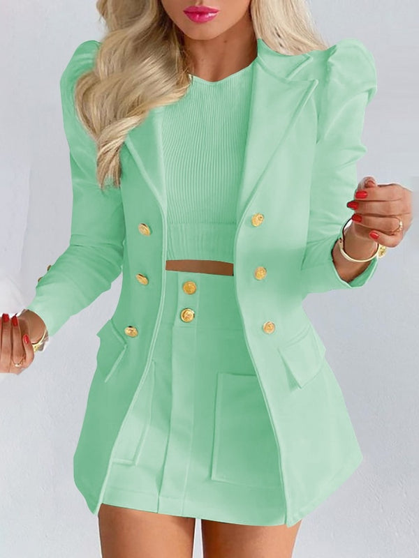 Ensemble Coordonné Blazer et Jupe pour Femme Chic 10