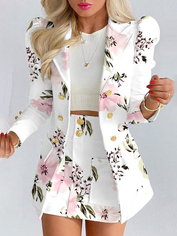 Ensemble Coordonné Blazer et Jupe pour Femme Chic 3