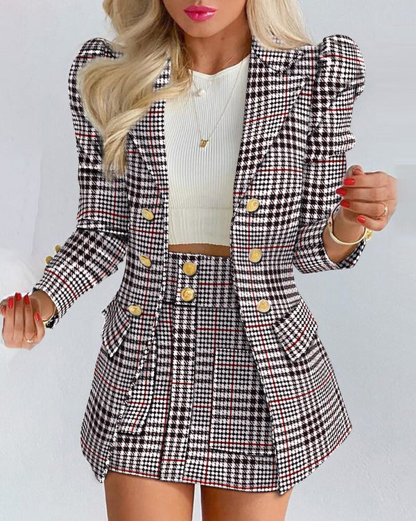 Ensemble Coordonné Blazer et Jupe pour Femme Chic 5
