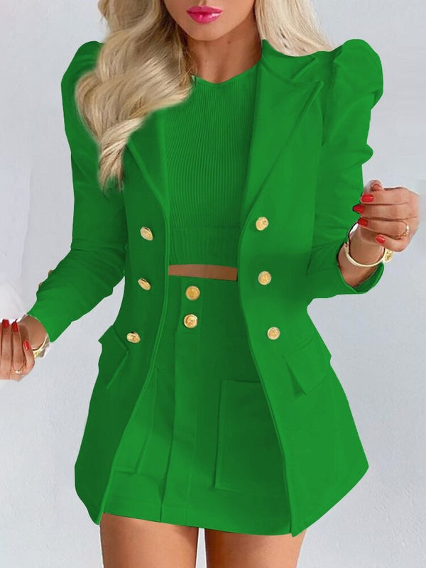 Ensemble Coordonné Blazer et Jupe pour Femme Chic 6