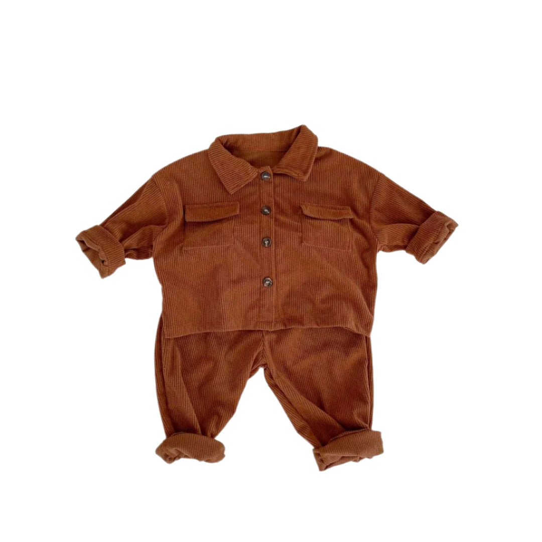 Ensemble Enfant en Velours Côtelé Confortable 0