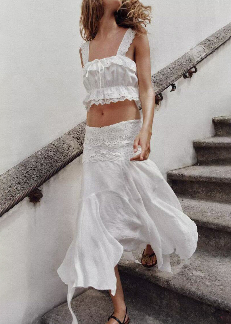 Ensemble Femme 2 Pièces Design Asymétrique Brodé 2