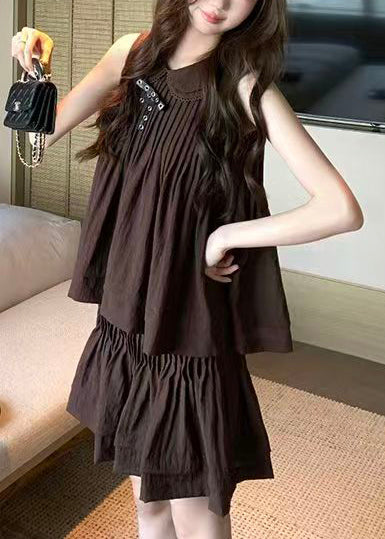 Ensemble Femme 2 Pièces Sans Manches Col Claudine Froissé 2