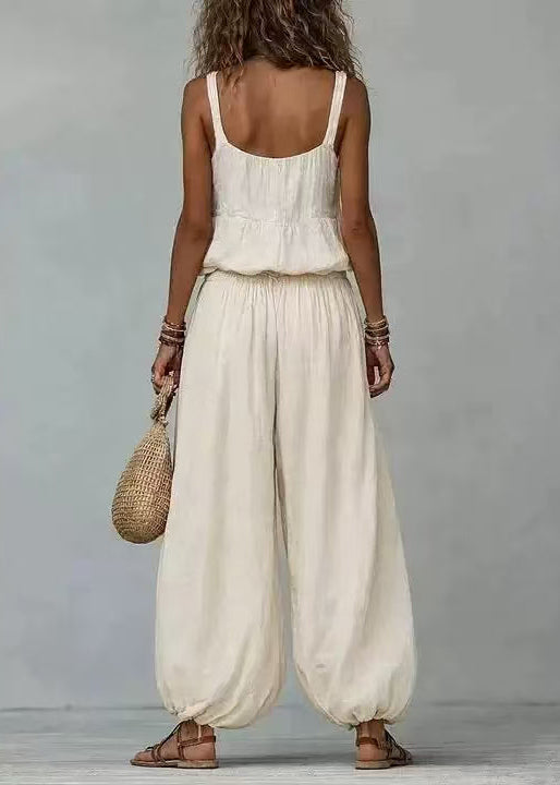 Ensemble Femme 2 Pièces Style Bohème Col en V Sans Manches 4