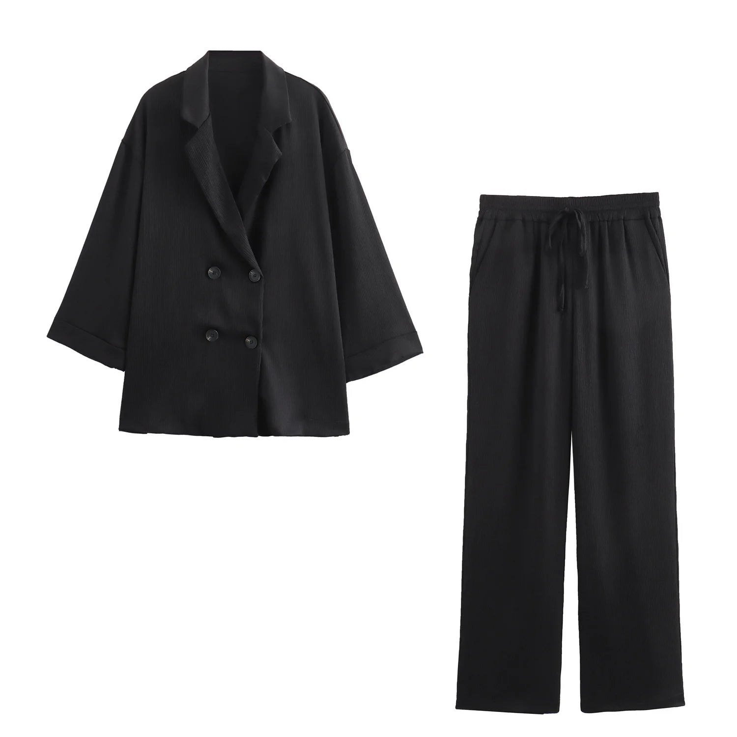 Ensemble Femme Blazer et Pantalon à Jambes Larges 6