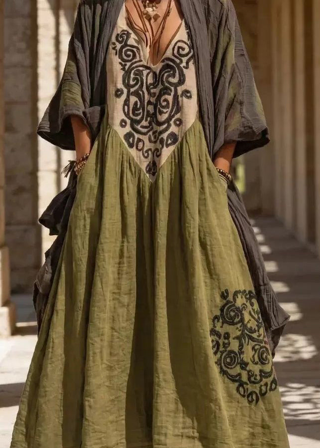 Ensemble Femme Cardigan Imprimé et Robe Longue 2