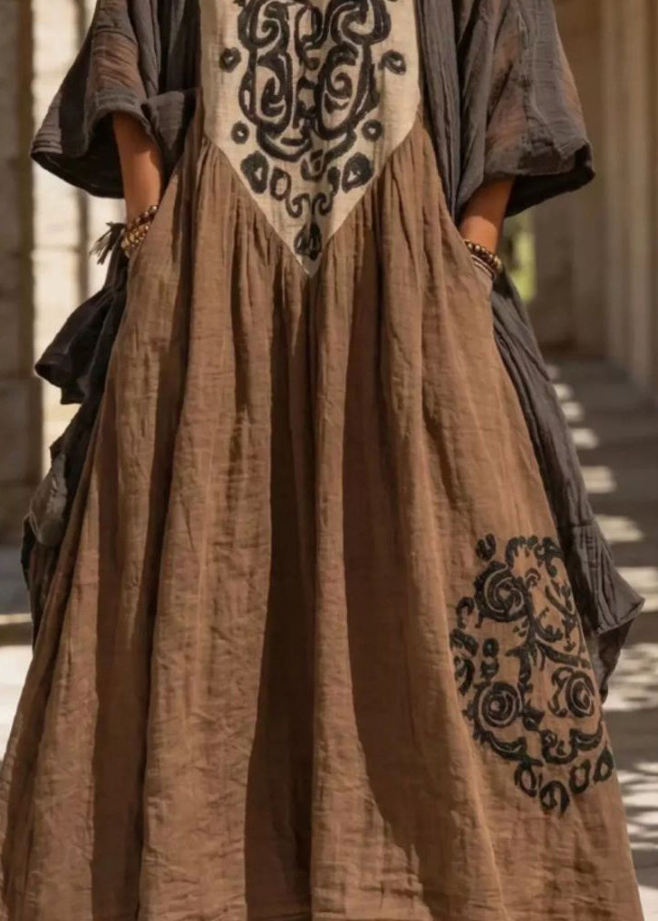 Ensemble Femme Cardigan Imprimé et Robe Longue 3