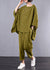 Ensemble Femme Carreaux Vintage en Lin Coton Décontracté 7