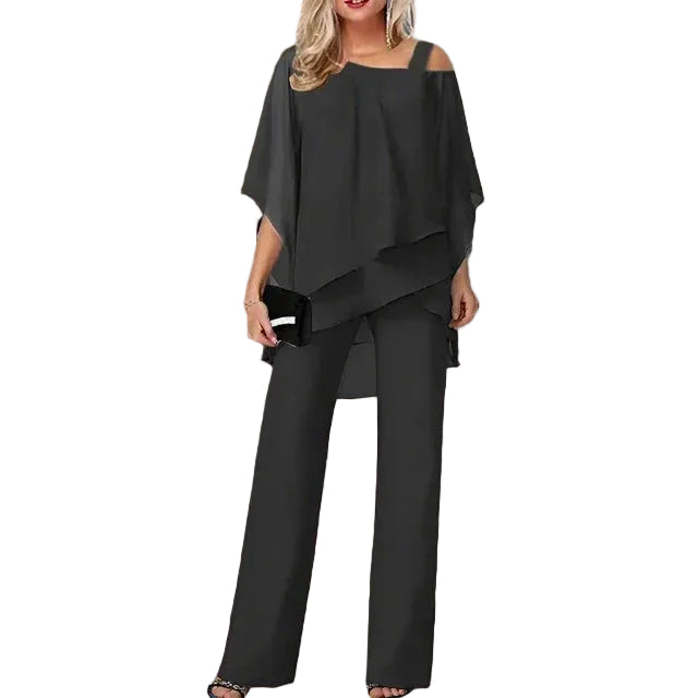 Ensemble Femme Chic Modern avec Détails Asymétriques 0