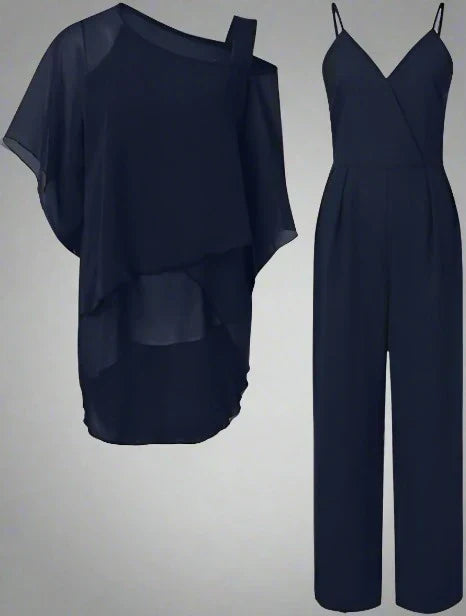 Ensemble Femme Chic Modern avec Détails Asymétriques 1