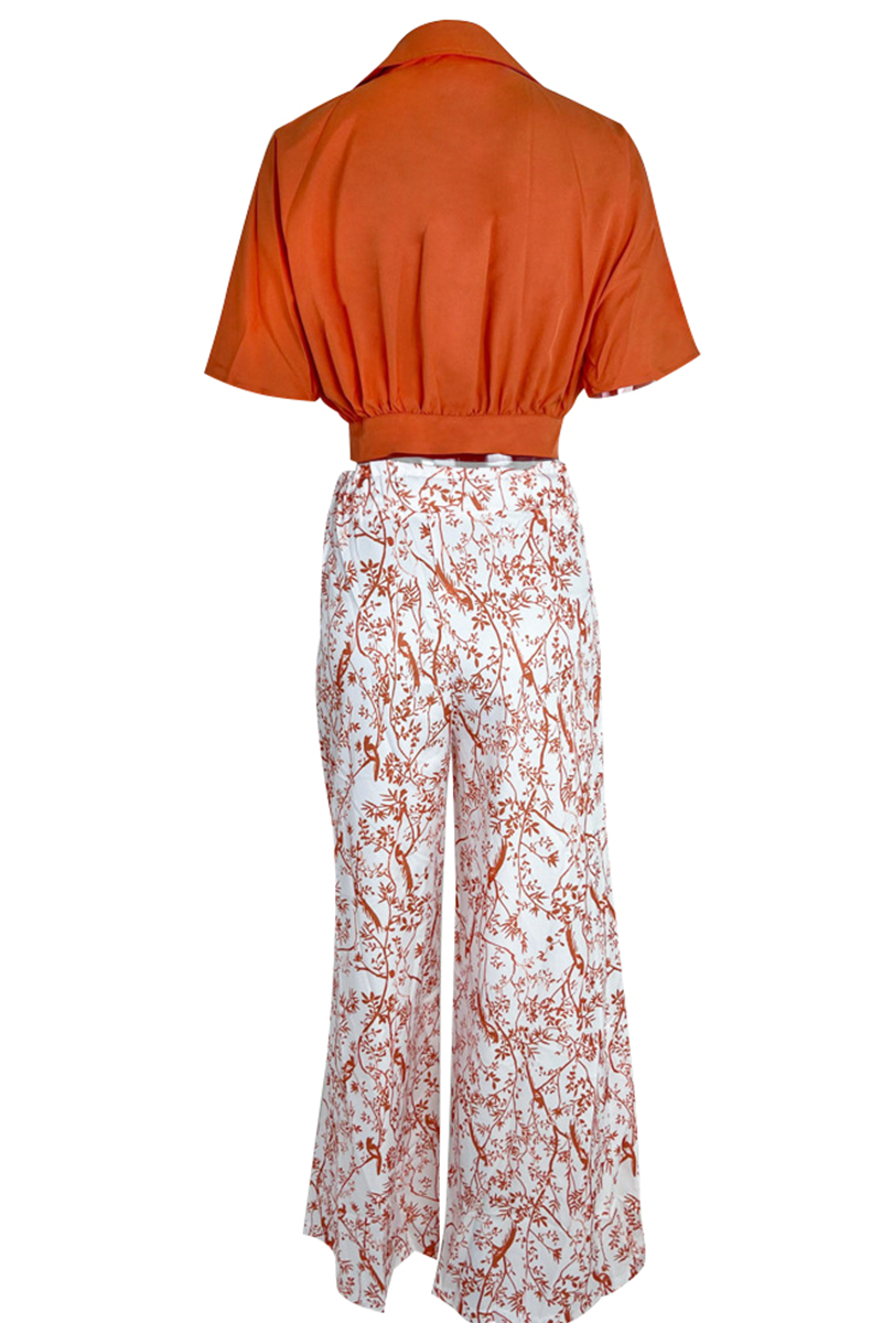 Ensemble Femme Chic avec Crop Top à Manches Bouffantes et Pantalon Palazzo 4