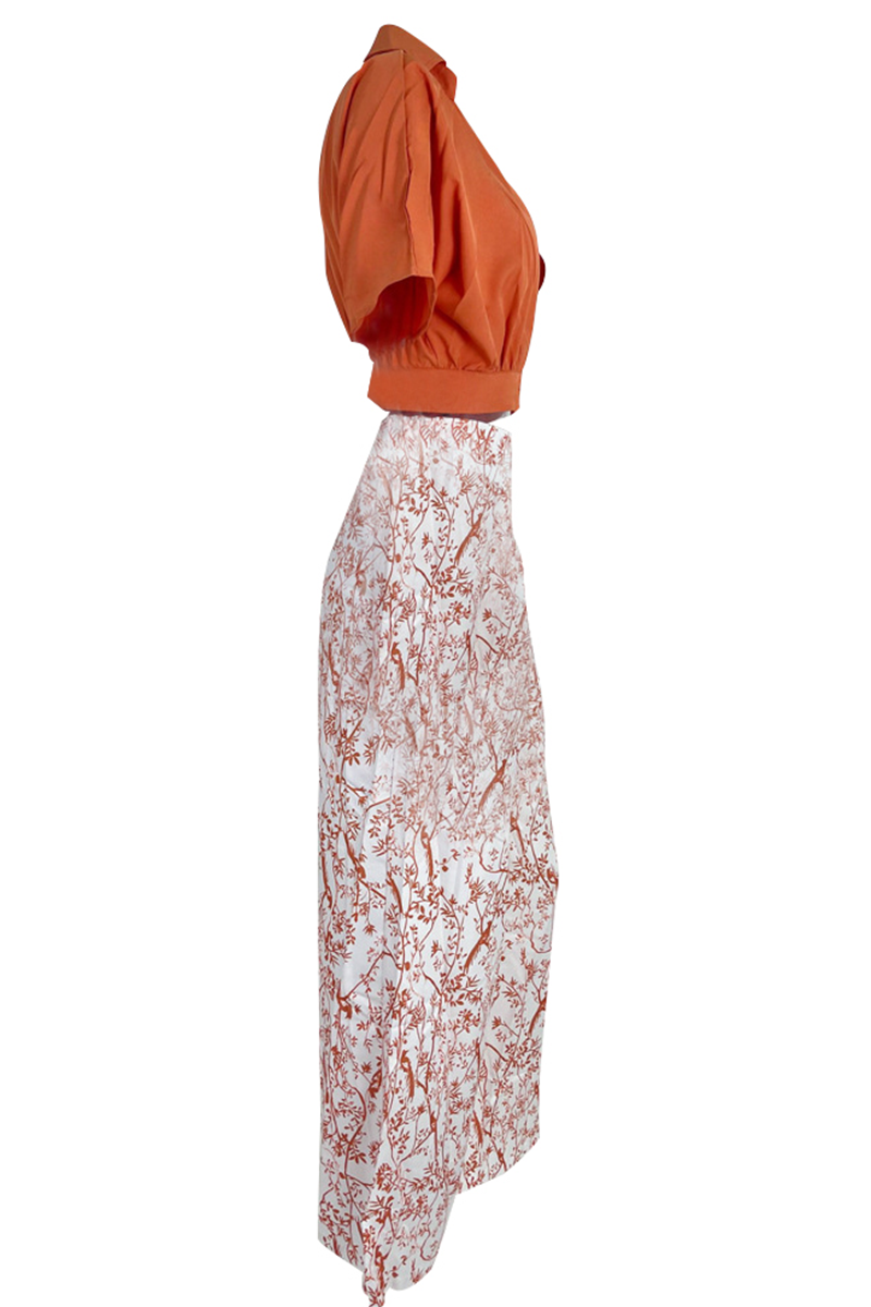 Ensemble Femme Chic avec Crop Top à Manches Bouffantes et Pantalon Palazzo 6
