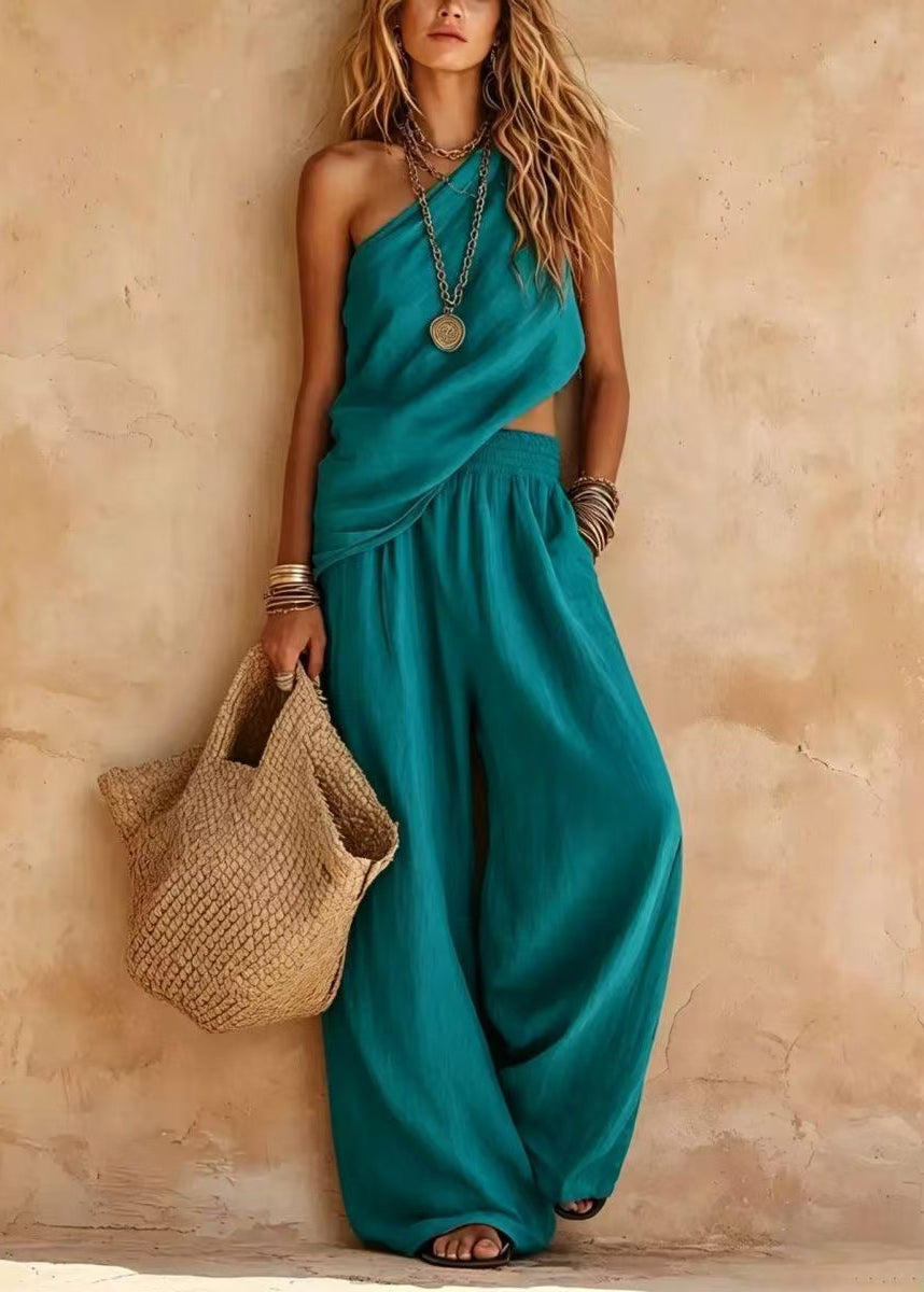 Ensemble Femme Deux Pièces Asymétrique Sans Manches 2