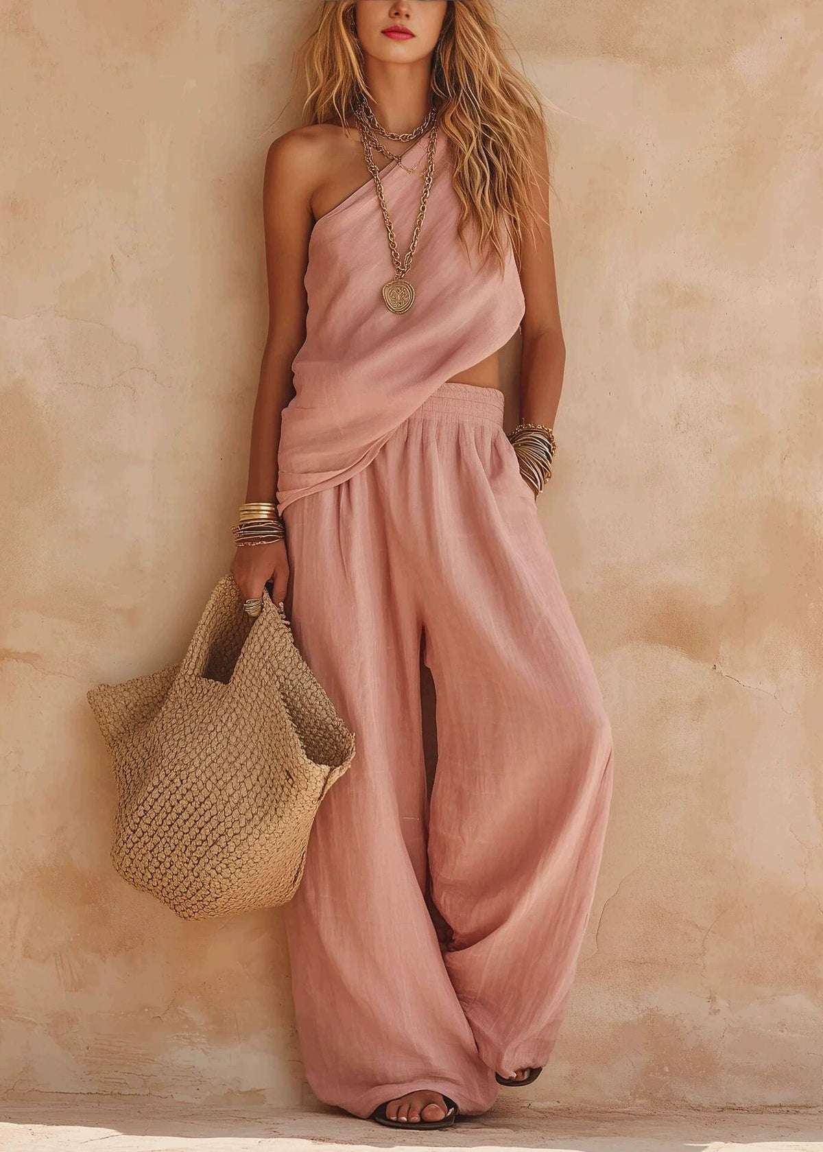 Ensemble Femme Deux Pièces Asymétrique Sans Manches 3