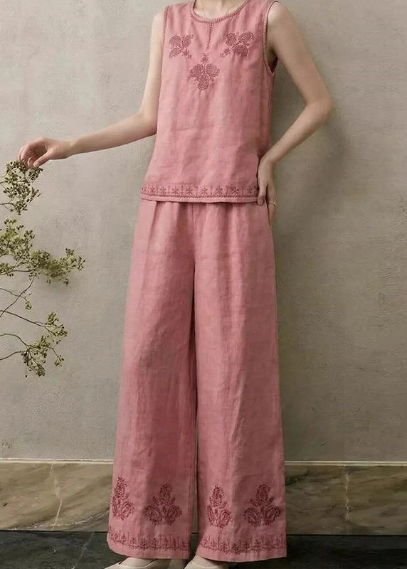 Ensemble Femme Deux Pièces Brodé Sans Manches 4