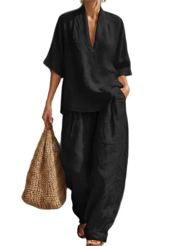 Ensemble Femme Deux Pièces Col en V Ample 4