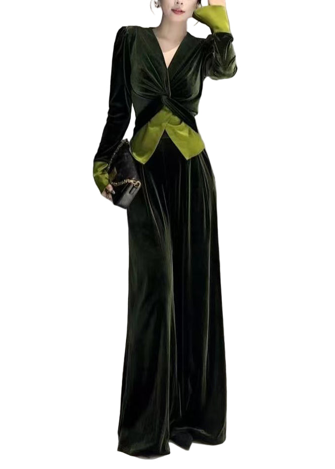 Ensemble Femme Deux Pièces Col en V Chic et Confortable 0