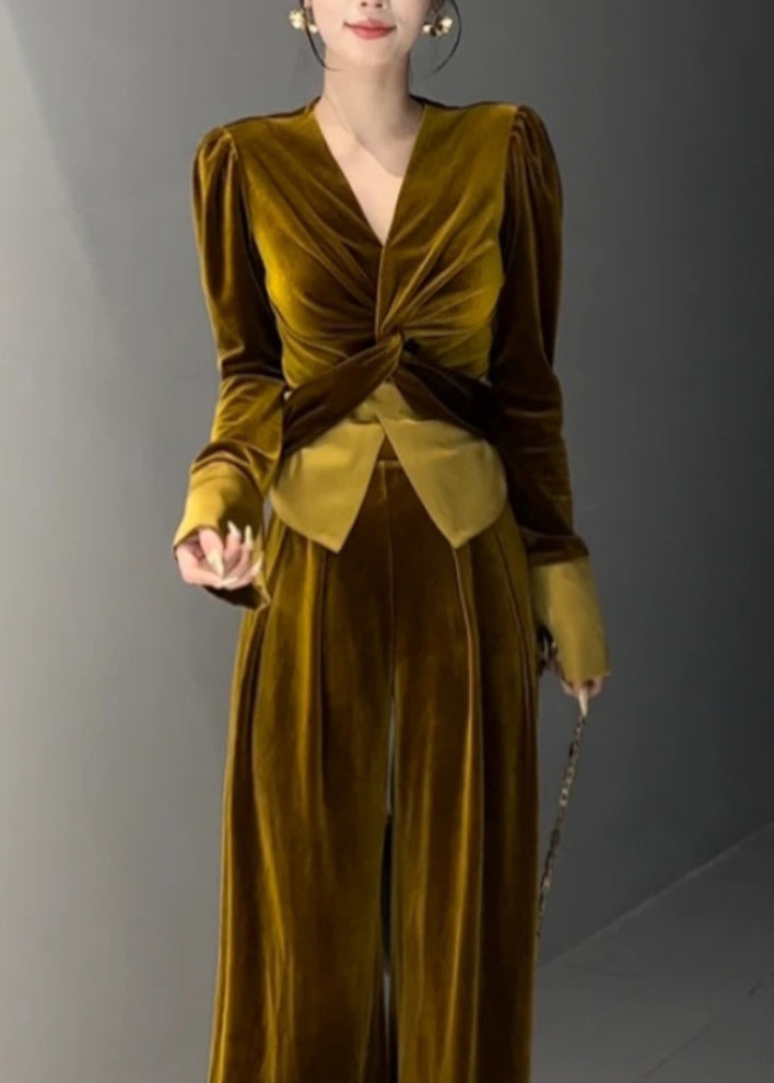 Ensemble Femme Deux Pièces Col en V Chic et Confortable 3