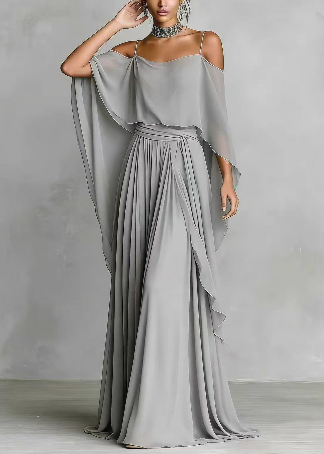 Ensemble Femme Deux Pièces Drapé Asymétrique 2