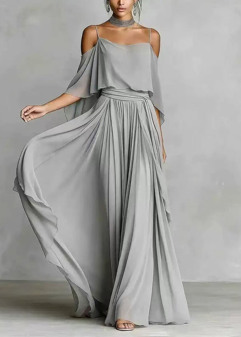 Ensemble Femme Deux Pièces Drapé Asymétrique 3