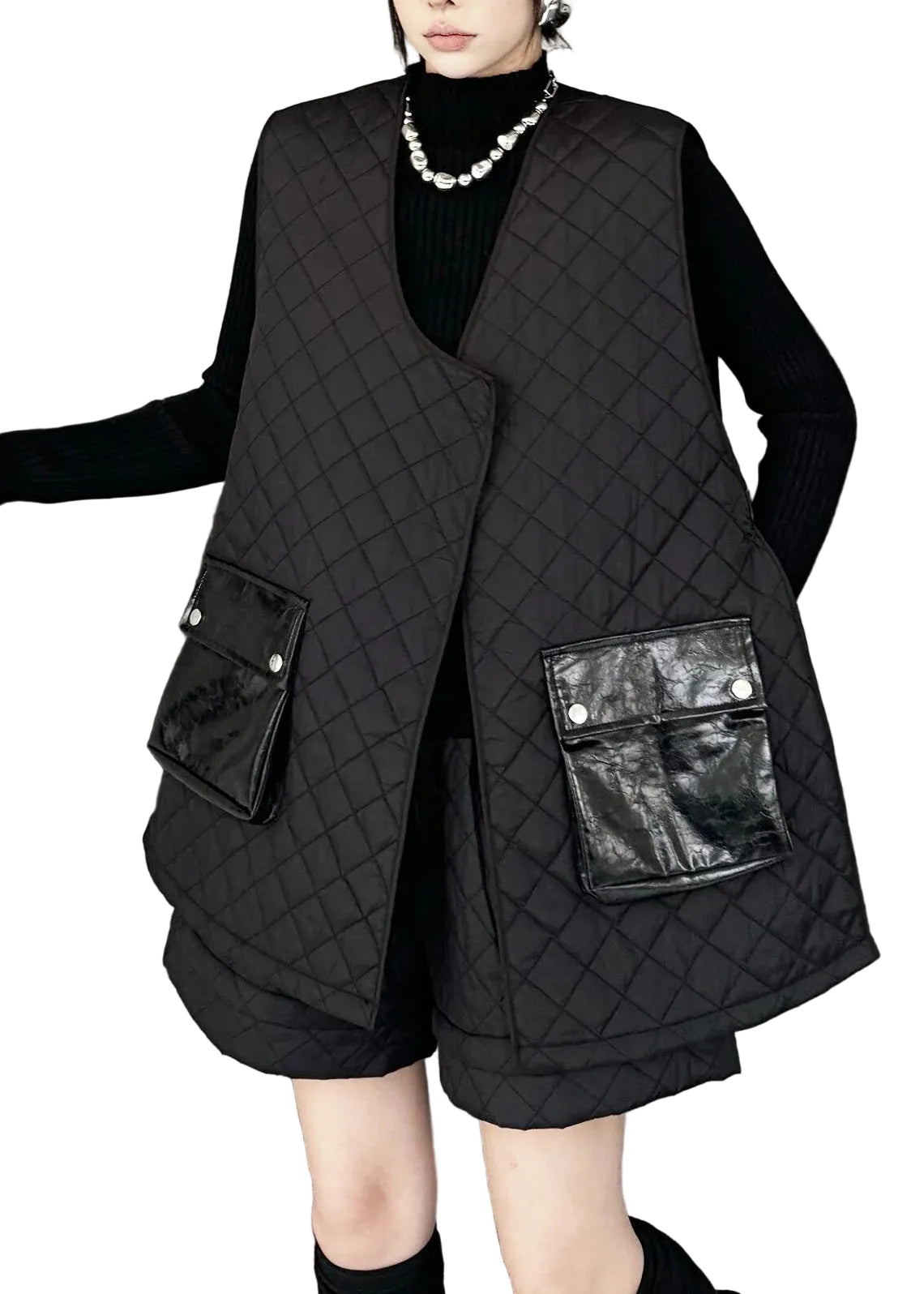 Ensemble Femme Deux Pièces Hiver Asymétrique avec Poches 0