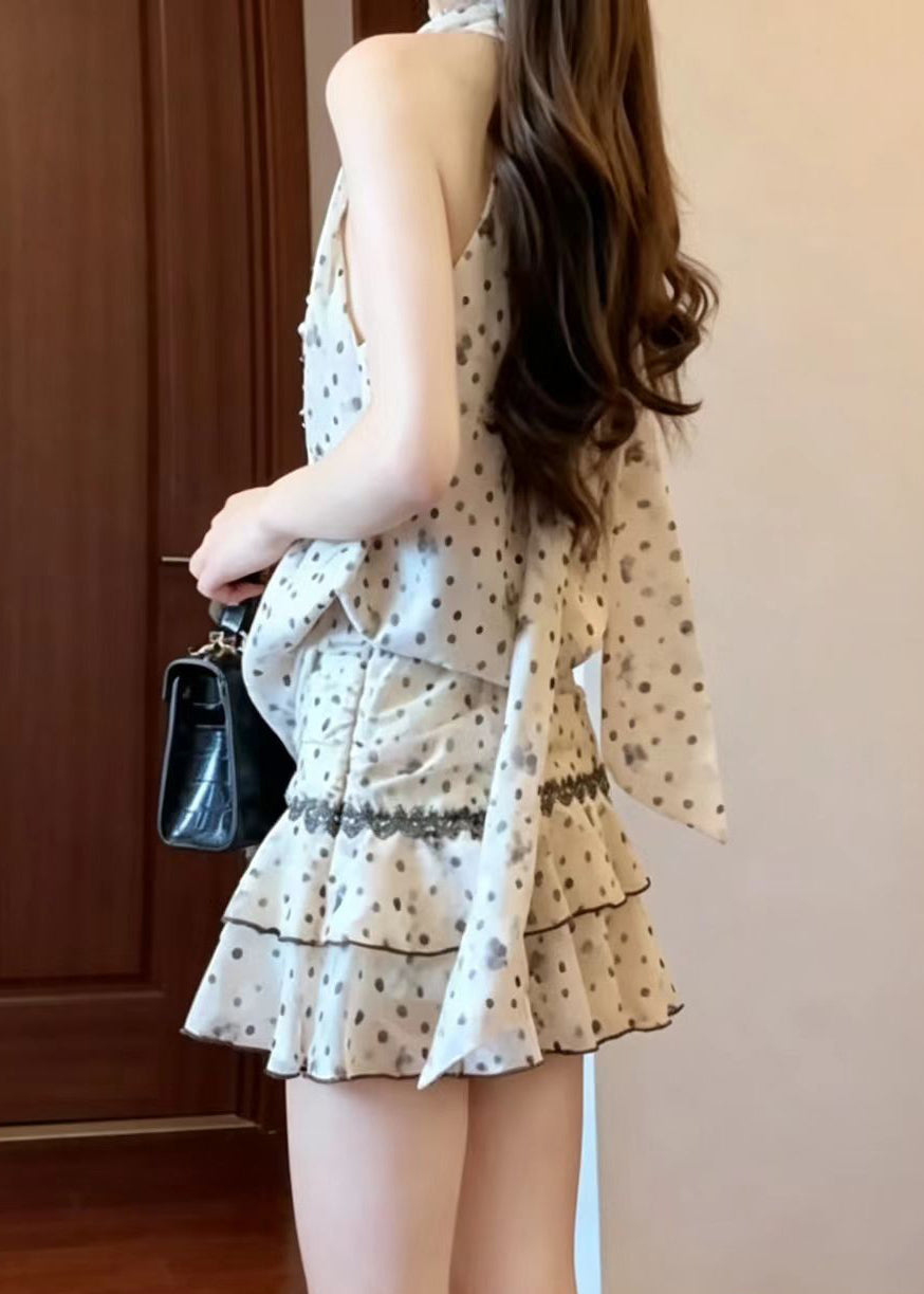 Ensemble Femme Deux Pièces Imprimé Pois Style Estival 4