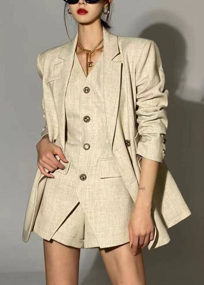 Ensemble Femme Deux Pièces Manteau et Short Ajouré Automnal 2