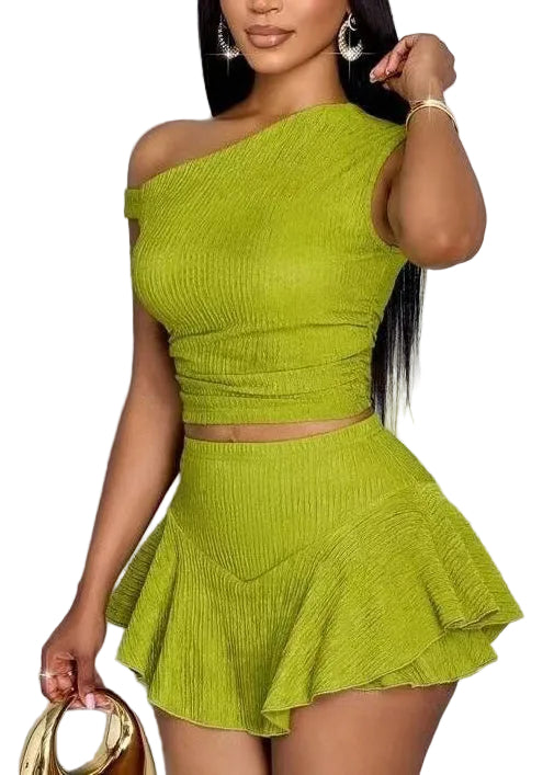 Ensemble Femme Deux Pièces Moderne À Une Épaule 0