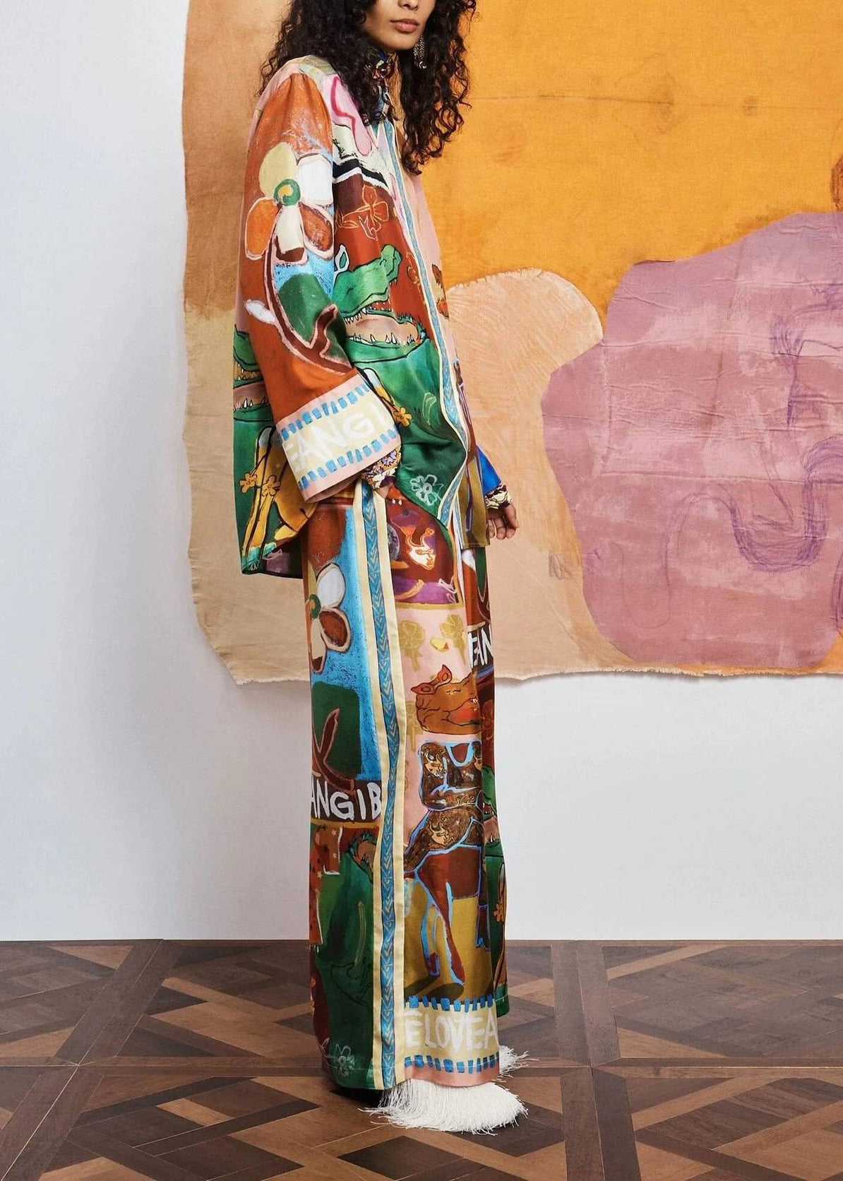 Ensemble Femme Deux Pièces Oversize Imprimé Automnal 1