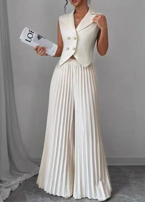 Ensemble Femme Deux Pièces Sans Manches Style Froissé 2