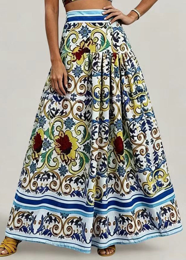 Ensemble Femme Deux Pièces Style Bohème Caraco et Jupe Imprimés 4