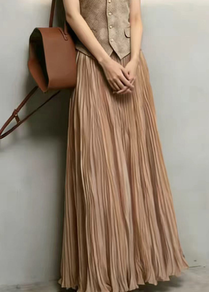 Ensemble Femme Gilet Sans Manches et Jupe Froissée Chic 4