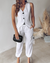 Ensemble Femme Gilet et Pantalon Rayé Tissu Léger Casual 4
