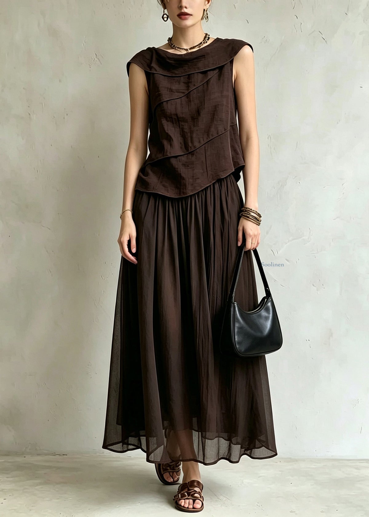 Ensemble Femme Haut Décontracté et Jupe Longue Style Estival 4