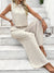 Ensemble Femme Lin Décontracté Haut Sans Manches Pantalon 1