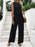 Ensemble Femme Lin Décontracté Haut Sans Manches Pantalon 3