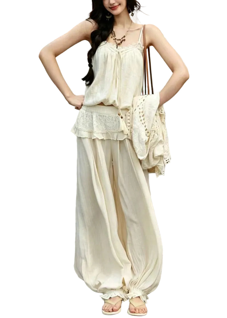 Ensemble Femme Pantalon Lanterne à Volants Style Estival 0