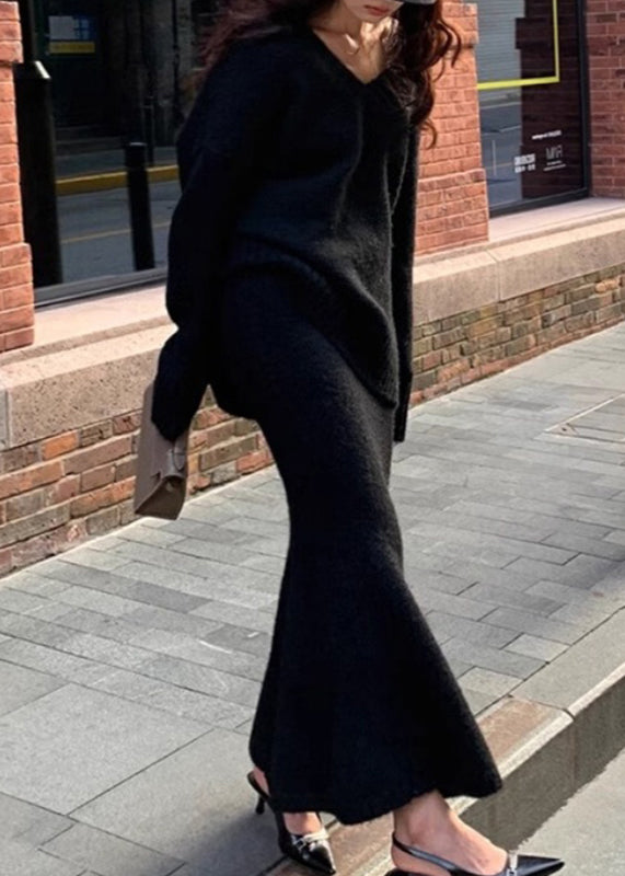 Ensemble Femme Pull Ample et Jupe Longue Chic 1