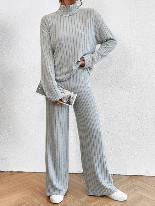 Ensemble Femme Pull et Pantalon Tricoté Moderne 12
