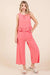 Ensemble Femme Top à Volants en Lin et Pantalon 1